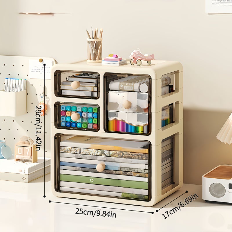 3 Layer Clear Plastic Drawer Cabinet Freestanding Large Capacity Desk Organizer Dustproof Moistureproof - Image 4