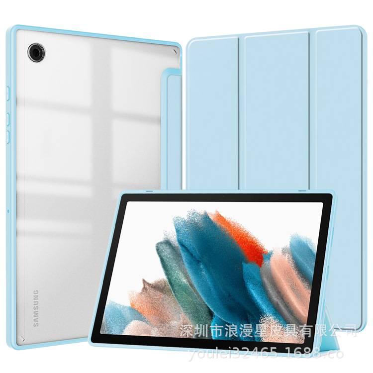 AD Blue Samsung Tab Clear Back Case Compatible with Multiple Samsung Tab Models with Protective Cover Stand Function and Daily Tablet Carry - Image 1