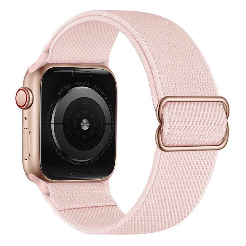 إيروريكس سوار ساعة من البوليستر والنايلون لساعات Apple Watch Series 9&8&7 41 مم / Se 3&Se 2&6&Se&5&4 40 مم / 3&2&1 38 مم (وردي رملي) - Image 4