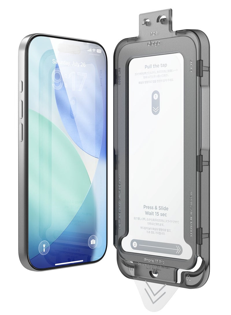 Elago Tempered Glass for iPhone 17 Pro (2025) Screen Protector - [1 PACK] with Easy Installation Tray - Image 1