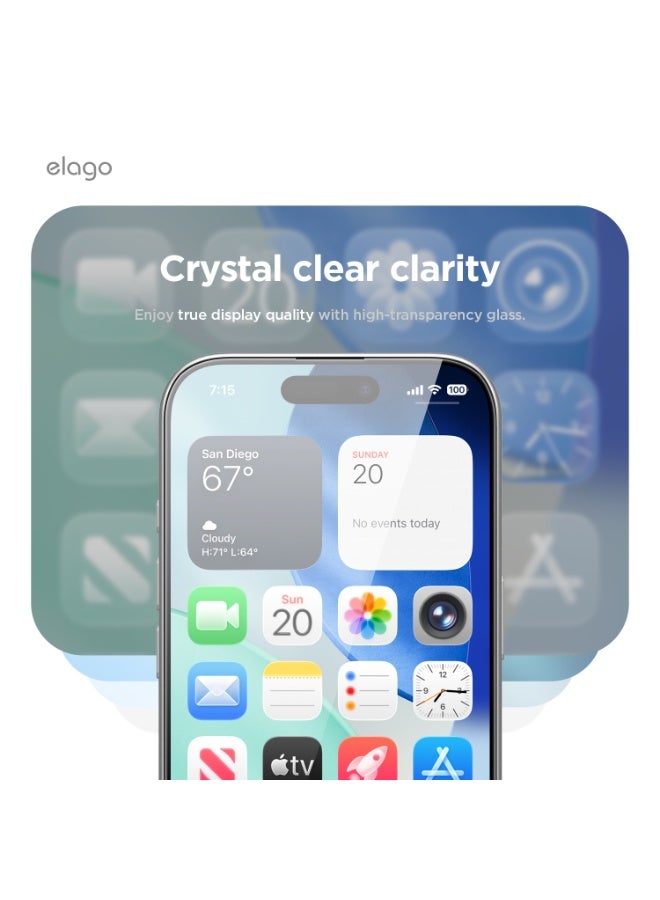 Elago Tempered Glass for iPhone 17 Pro (2025) Screen Protector - [1 PACK] with Easy Installation Tray - Image 5