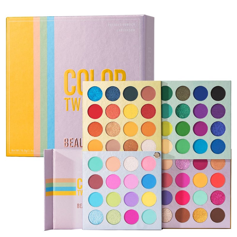 MYUANGO Makeup Palette Eyeshadow for Full Face, Color Twist 64 Pigmented Colors Eye Shadow for Eyes, Vegan Matte Shimmer Glitter Colorful 4 Tones in 1 - Image 1