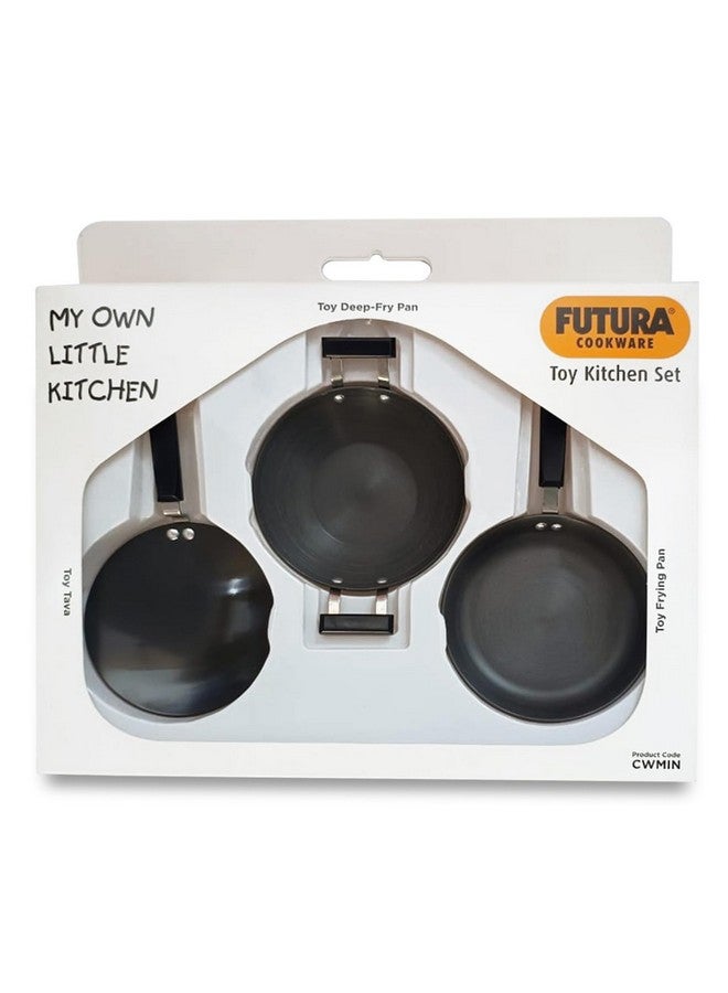 هوكينز مجموعة أدوات طهي هوكينز فيوتورا، 3 قطع، مطبخ ألعاب - مقلاة عميقة، مقلاة، تافا للأطفال، أسود (CWMIN) - Image 1