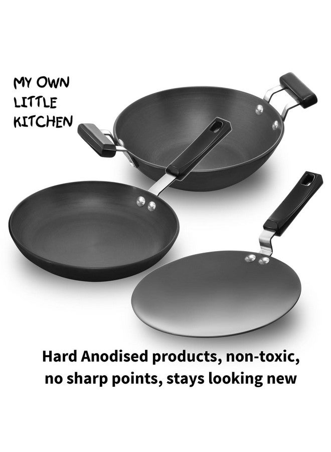 هوكينز مجموعة أدوات طهي هوكينز فيوتورا، 3 قطع، مطبخ ألعاب - مقلاة عميقة، مقلاة، تافا للأطفال، أسود (CWMIN) - Image 5