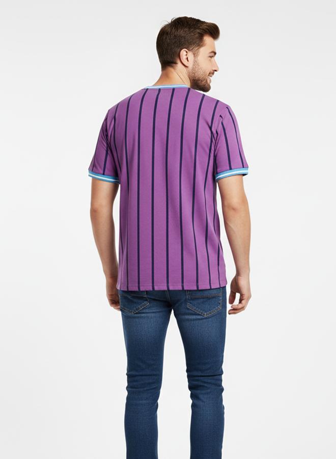 Take Two Space Jam Men Graphic Print Round Neck Striped T-Shirt - Image 2