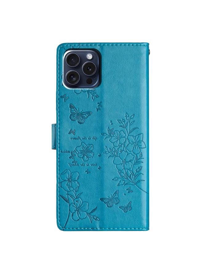 S-TOP Case For iPhone 13 Pro Max Butterflies and Flowers Leather Phone Case - Image 3