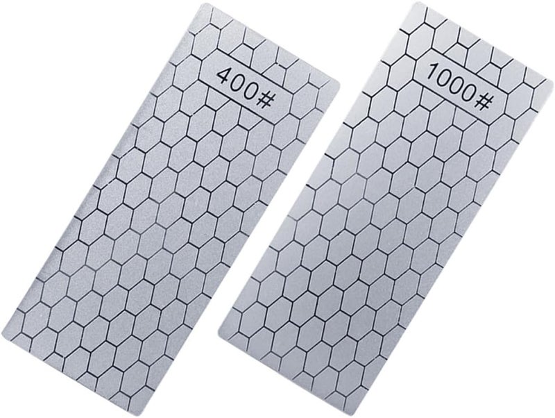 Zerodeko Diamond Sharpening Stone Set 2pcs 400# Amp; 1000# Grit Manual Sharpening Stones for Kitchen Knives Portable with Honeycomb Surface for Precise Edge Honing - Image 1