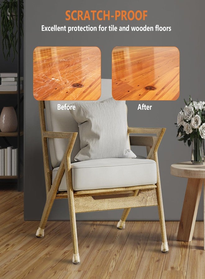 BAIPOK 16pcs Round Chair Leg Floor Protectors, Felt Pads Chair Leg Protectors for Hardwood Floors, Silicone Chair Leg Cups Covers Felt Pads, Prevents Scratches & Reduce Noise, Clear, X-Small - Image 4