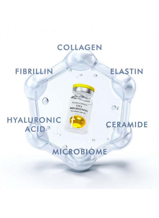 MADECA DERMA Vita Brightening Microbiome Ampoule - Brightening with Vitamins C & E, Hyaluronic Acid & Antioxidants, Korean Skincare for Radiant, Even Tone & Dark Spot Care (0.23 fl oz x 5 Bottles) - Image 3