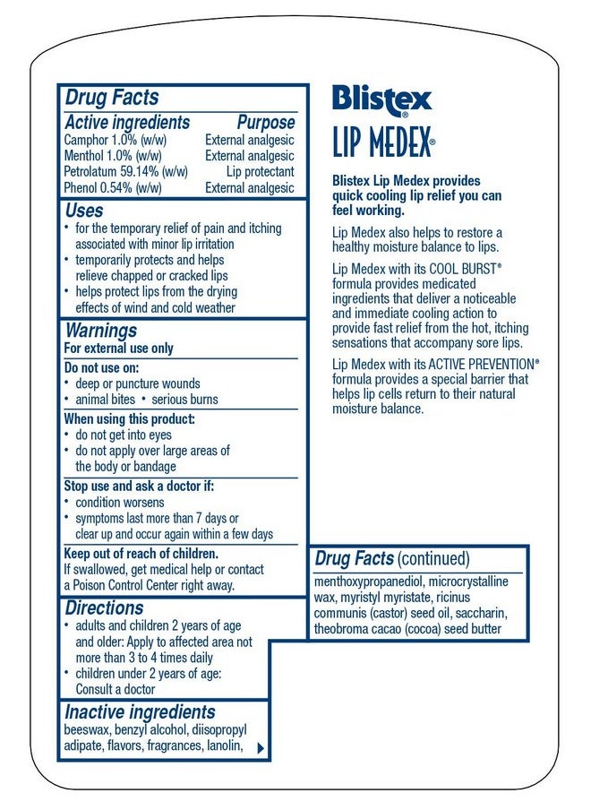 Blistex Lip Medex External Analgesiclip Protectant 0.25 Oz (Pack Of 3)  - Image 2