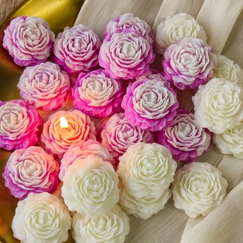 ESEENS 3 Cavities Peony Flower Soap & Candle Mold - Silicone 3D Molds for Flower, Peony & Home Decor - Resin Casting & Making Molds - Image 5