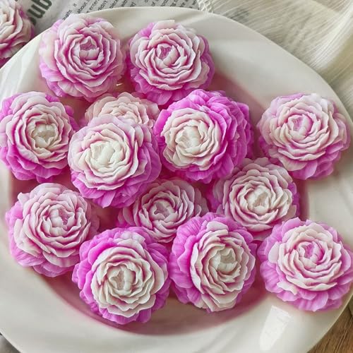 ESEENS 3 Cavities Peony Flower Soap & Candle Mold - Silicone 3D Molds for Flower, Peony & Home Decor - Resin Casting & Making Molds - Image 2