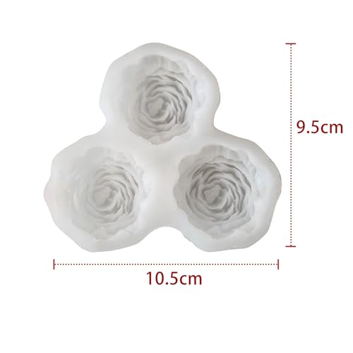 ESEENS 3 Cavities Peony Flower Soap & Candle Mold - Silicone 3D Molds for Flower, Peony & Home Decor - Resin Casting & Making Molds - Image 3