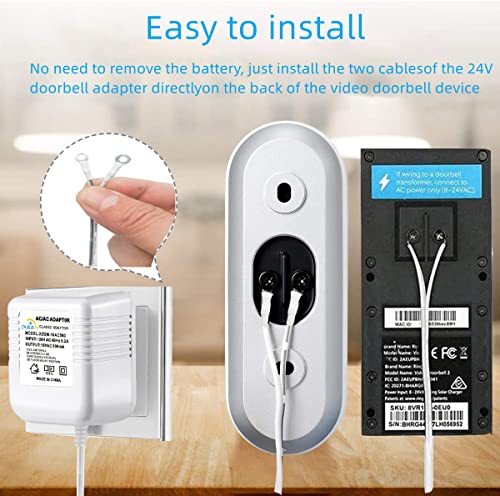 XZGm Video doorbell Special Power Transformer, 18V500MA Ring doorbell Power Adapter, Compatible with Ring, Nest, Eufy, Wyze, Arlo Wireless Video doorbell (with 315in Cable White) - Image 2