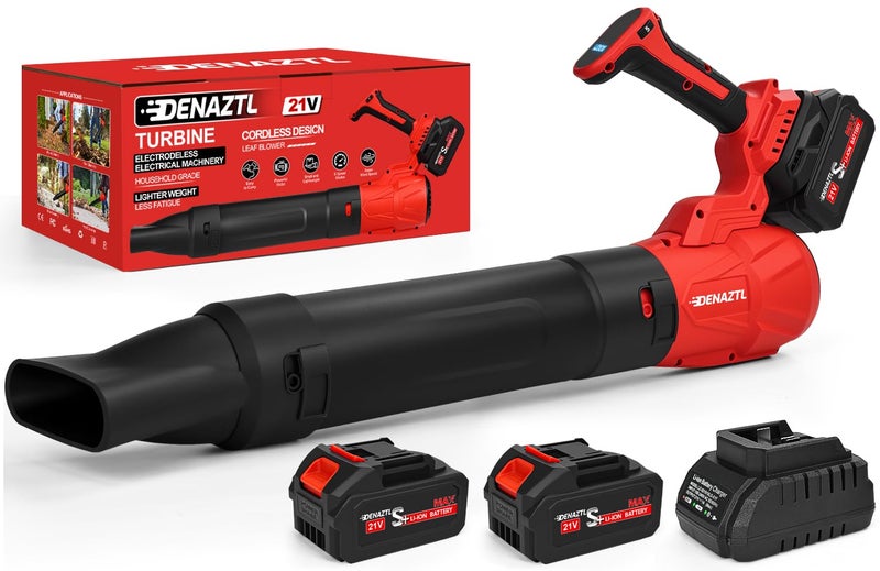 Denaztl Portable Electric Leaf Blower Cordless with 2X 4.0Ah Batteries and Charger, 650CFM 175MPH, 5 Speeds Modes, LCD Display, Lightweight Handheld for Seniors Gift, Gutter, Yard, Garden, Patio, Lawn Care - Image 1