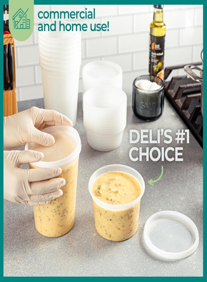 JoyServe 16 Sets Deli Containers with Lids - 16oz & 32oz - Leak Proof, Microwaveable, Dishwasher & Freezer Safe - Plastic Food Storage & Soup Containers - Image 3