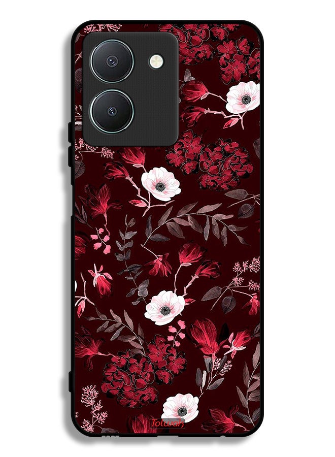 Tolwak Vivo Y36 5G Protective Case Cover Small Flowers And Tropical Leaves - Image 1