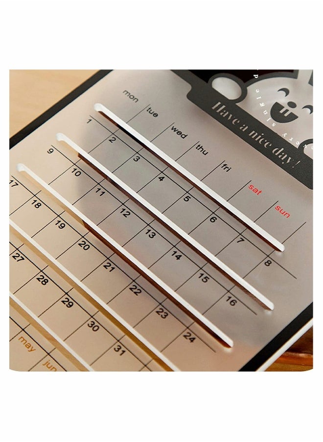 Generic 2023 Desktop Calendar Transparent Cute Rabbit Mini Small Ornaments Schedule Manual Perpetual Calendar Creative Desktop Office Mobile Phone Holder  - Image 4