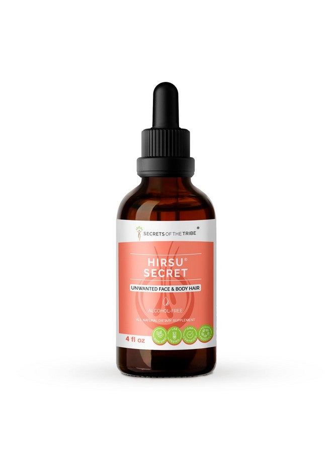 Secrets of the Tribe Hirsu Secret Alcoholfree Extract Saw Palmetto Black Cohosh Vitex Spearmint Lavender Green Tea. Glycerite Tincture Unwanted Face & Body Hair (4 Fl Oz) - Image 2