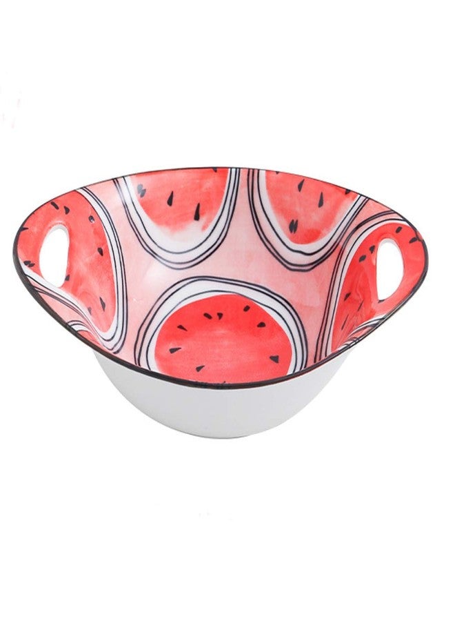 pepplo Ceramic Baking Dish, Baking Pans for Cooking,Cake Dinner, Kitchen, Banquet and Daily Use,Watermelon Pattern (Pack of 1PCS, Dish Round - A) - Image 1