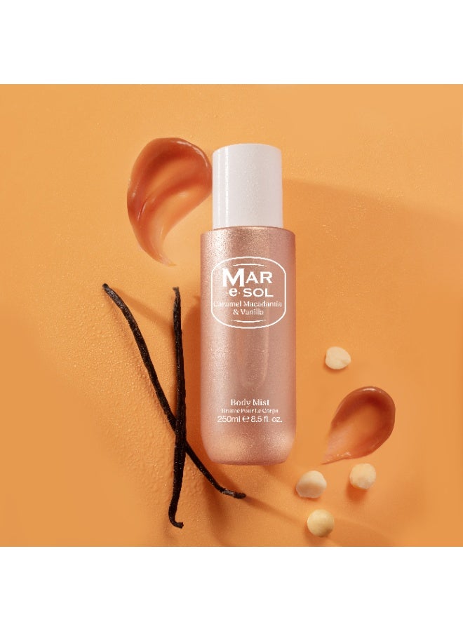 مار.إي.سول رذاذ الجسم MAR.e.SOL Caramel Macadamia Vanilla للنساء، 250 مل - عطر منعش وحلو، رذاذ عطري يدوم طويلاً لأيام الصيف - Image 2
