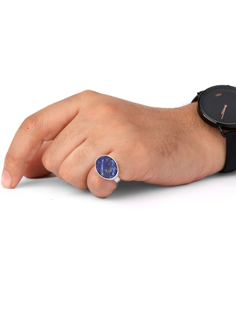 phoneme Royal Silver Blue Polka Dot Ring - Image 2