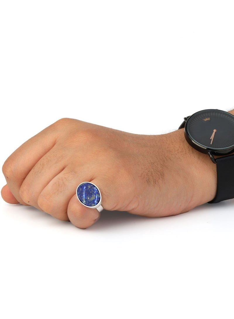 phoneme Royal Silver Blue Polka Dot Ring - Image 3