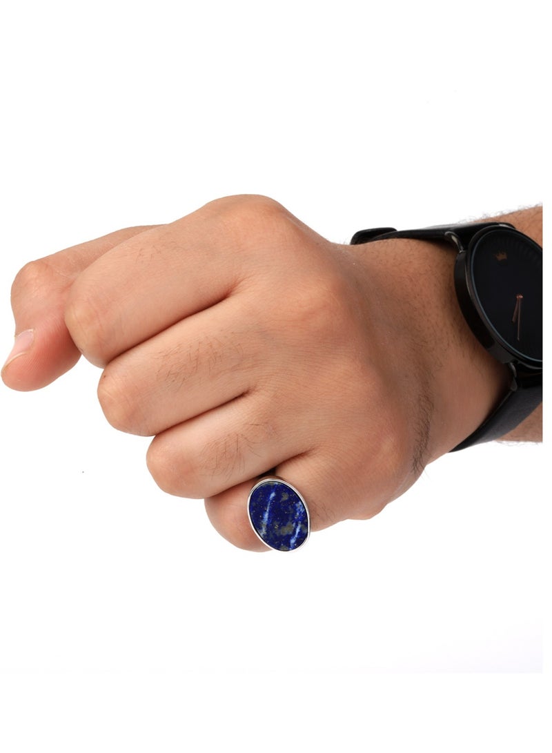 phoneme Royal Silver Blue Polka Dot Ring - Image 1