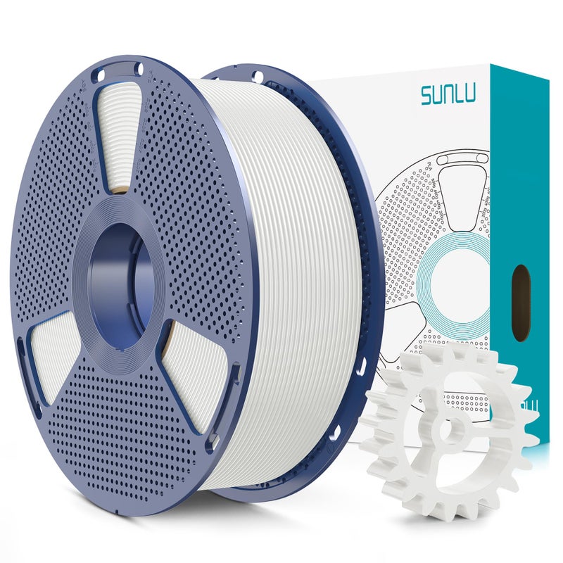 SUNLU PLA+2.0 3D Printer Filament, Upgrade PLA+ Filament 1.75mm, Tougher and Stronger, Neatly Wound PLA Plus Filament, Dimensional Accuracy +/-0.02mm, 1KG Spool(2.2lbs), White - Image 1