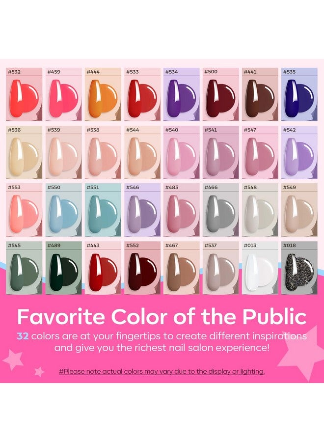 Modelones 133pcs Poly Nail Gel Kit, 32 Colors Spring Pink Pastel Poly Extension Gel kit with Nail Lamp Base Top Coat Slip Solution Builder Enhancement Manicure Tools for Starter Supplies - Image 1