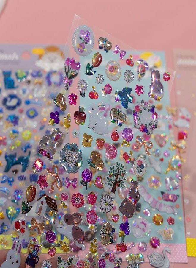 DEOXY Pack of 4 3D Puffy Stickers for Kids and Toddlers, Self Adhesive Cute Stickers for Girls and Boys, Arts Crafts Accessories (DX-0010) - Image 2