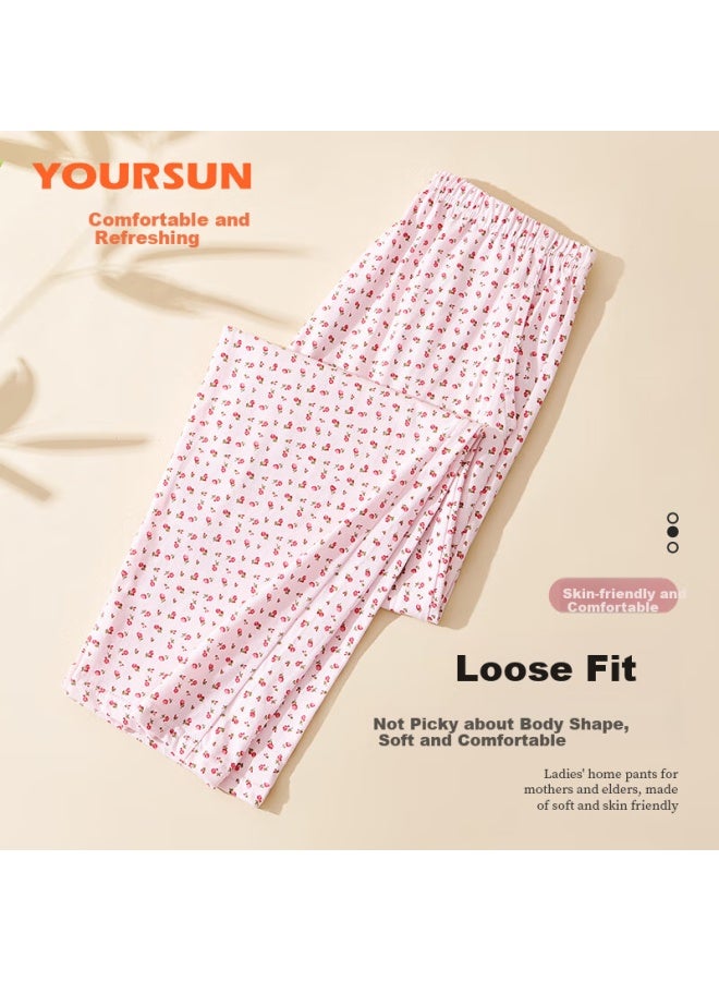 Your Sun Yiershuang [100% Pure Cotton] Women's Sleep Pants, Autumn And Winter Long Pants, Loose-fitting Large Size, Middle-aged And Elderly Home Pants, Mom And Grandmother Pants - Image 2