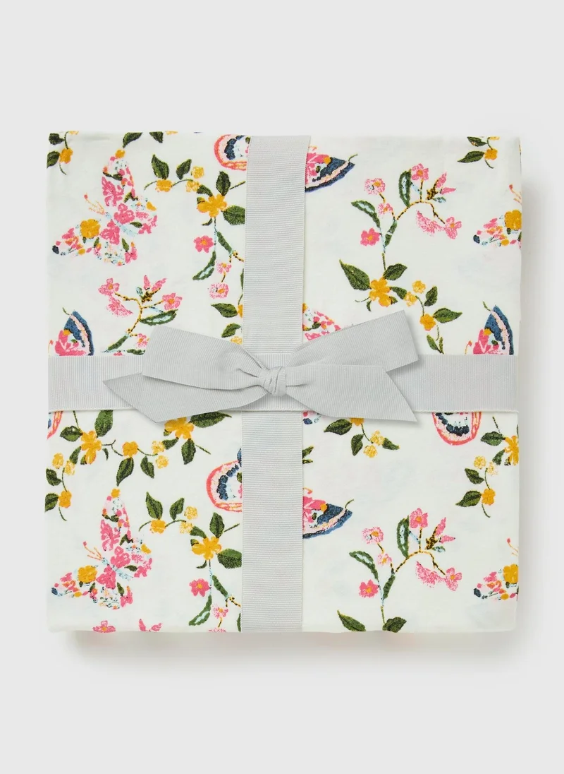 Matalan Multi White Butterfly Print Cuffed Pyjama Set for Women | Best Price UAE