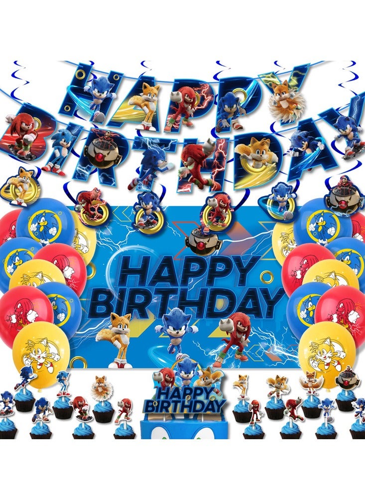Beauenty The New Sonic Hedgehog Themed Birthday Party Decoration - Image 1