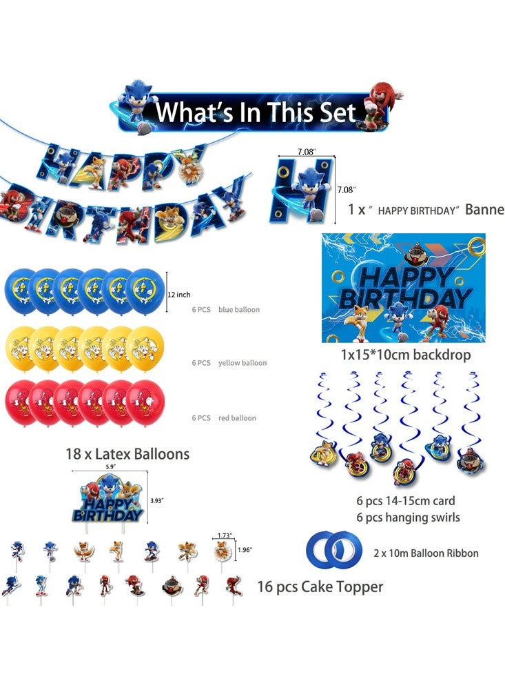 Beauenty The New Sonic Hedgehog Themed Birthday Party Decoration - Image 2