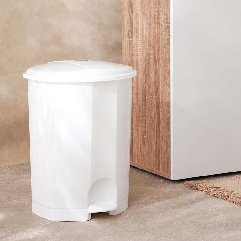 Pan Home Plastic Waste Bin 30L - White