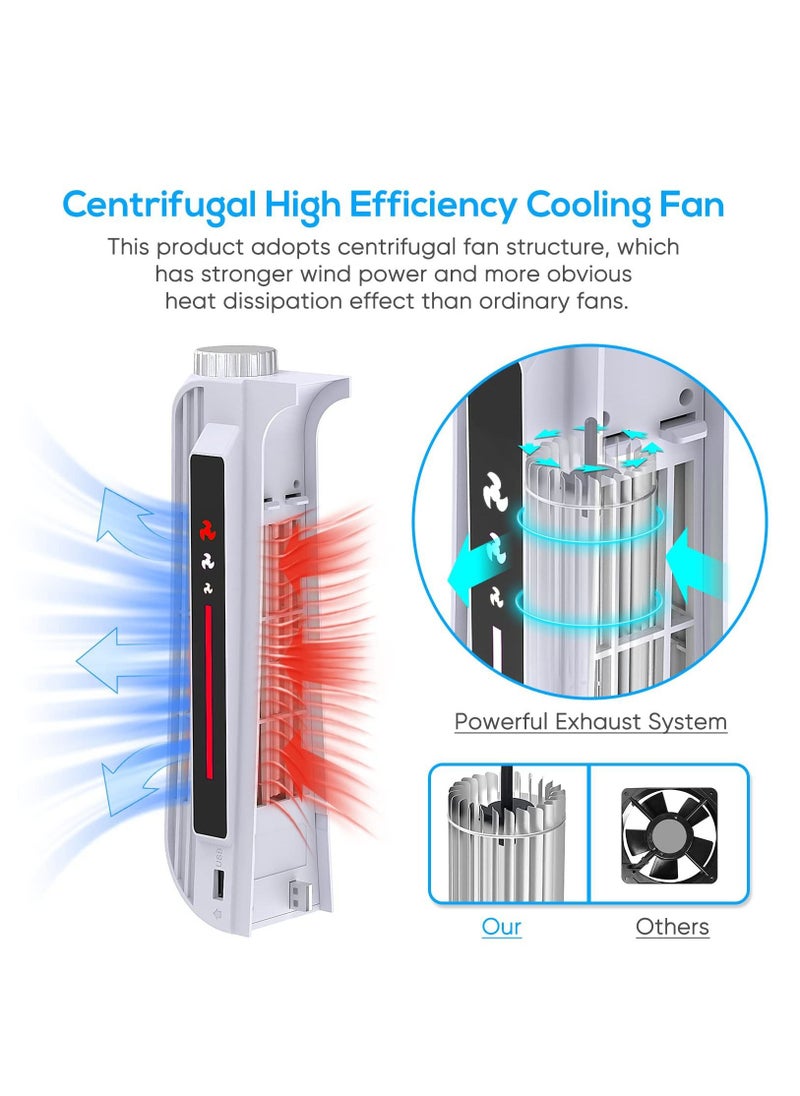 Generic Cooling Fan Accessories for PS5 Centrifugal Three-stop Wind Host Powerful Cooler with Extended USB Port Cooling System for PS5 CD-ROM and Digital Version (White)  - Image 5