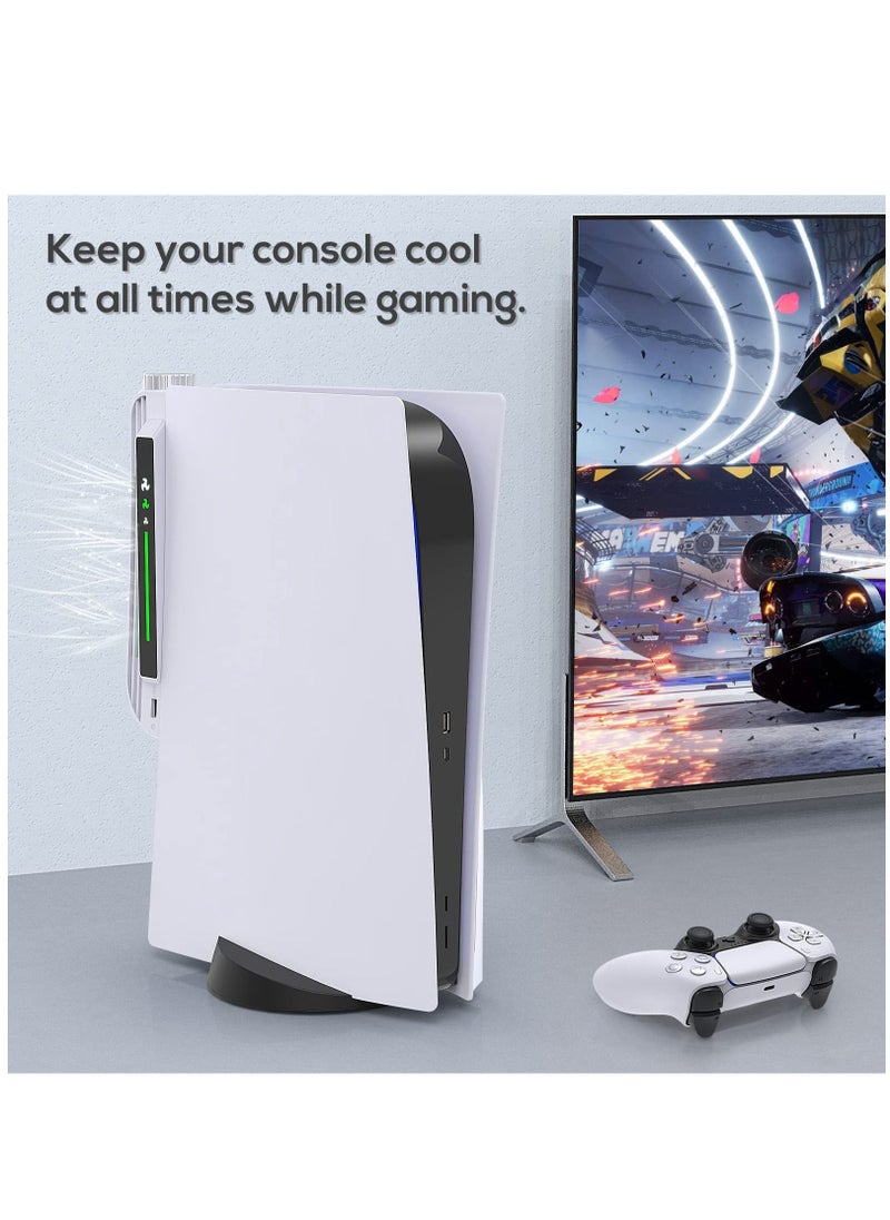 Generic Cooling Fan Accessories for PS5 Centrifugal Three-stop Wind Host Powerful Cooler with Extended USB Port Cooling System for PS5 CD-ROM and Digital Version (White)  - Image 4