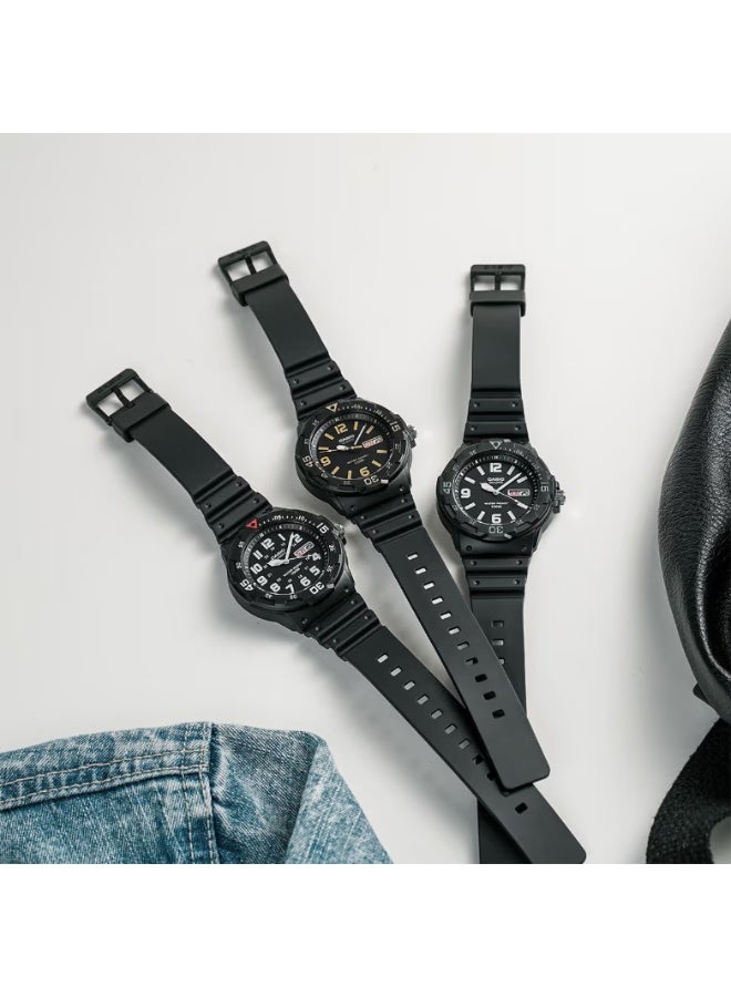 Casio MRW-200H-1B2V Men’s Analog Sports Watch – Blue Bezel Accents, Black Resin Strap, Rotating Bezel, 100M Water Resistant - Image 5