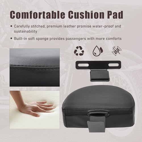 MoKitDora Driver Backrest Rider Back Rest PU Pad for Harley Softail Heritage FLSTC Fat Boy FLSTF 2007-2017 - Image 5