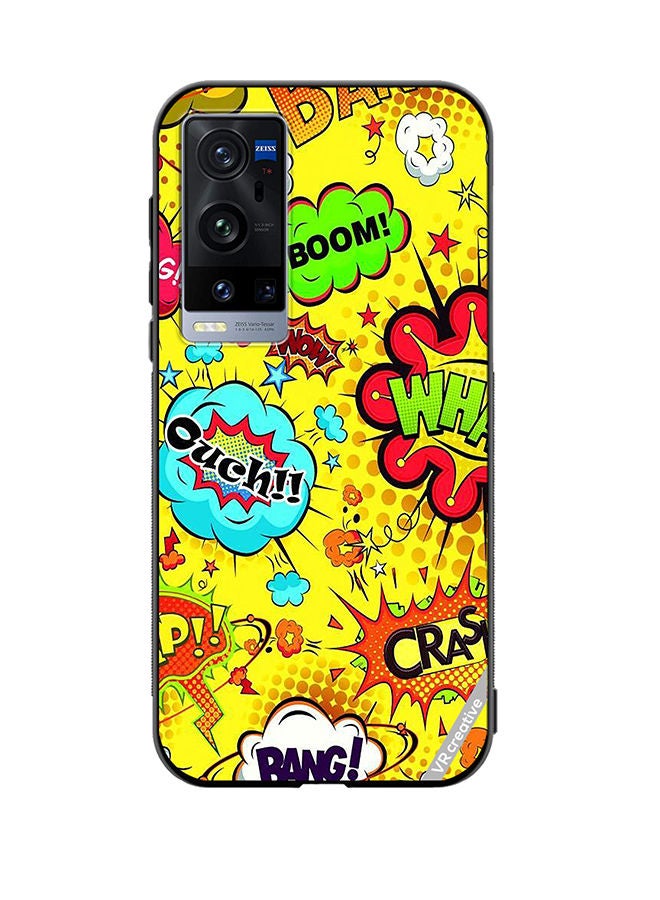 Protective Case Cover For Vivo X60 Pro Plus Multiple Stickers Design Multicolour