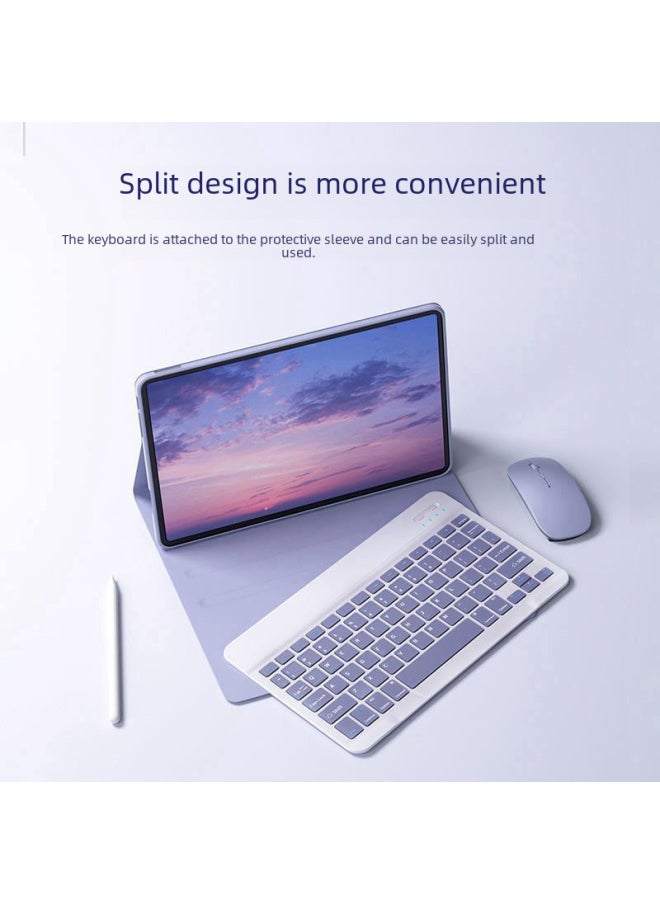 Generic - Digital Computer/tablet Protective Case Tablet Cover For Ipad Mini 1/2/3 Ipad Air 1/2 Galaxy Tab 4 7.0 Tab 4 8.0 10.1-Color:Qingshan Dai + Keyboard + Bluetooth Mouse-Applicable Model:Millet 5 Pro 12.4 Inch - Image 1