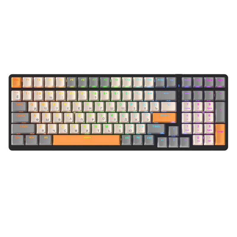 K3 Mechanical Keyboard Russian Mechanical Keyboard 100 Keys Gaming Office Gaming Computer Keyboard Full Keys No Punch Multiple Light Effects Personalised Keycaps Wired Keyboard - Image 1