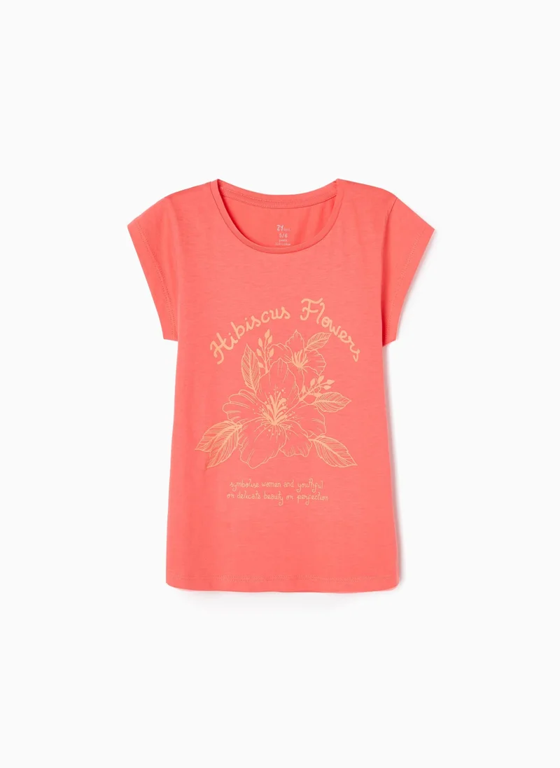 Zippy Cotton T-shirt for Girls 'Hibiscus Flower'