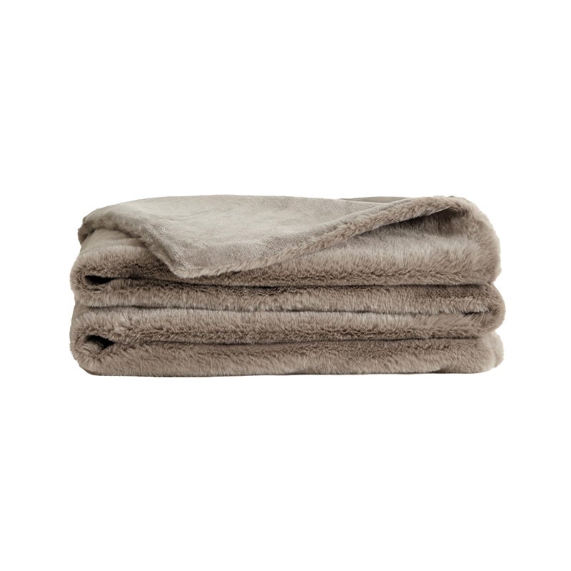 UnHide Lil Marsh  Faux Fur Blanket  Durable Lightweight Extra Soft Blanket  Machine Washable  Add a Layer of Softness to Any Bed Couch or Reading Chair  Taupe Ducky Small 50 x 60