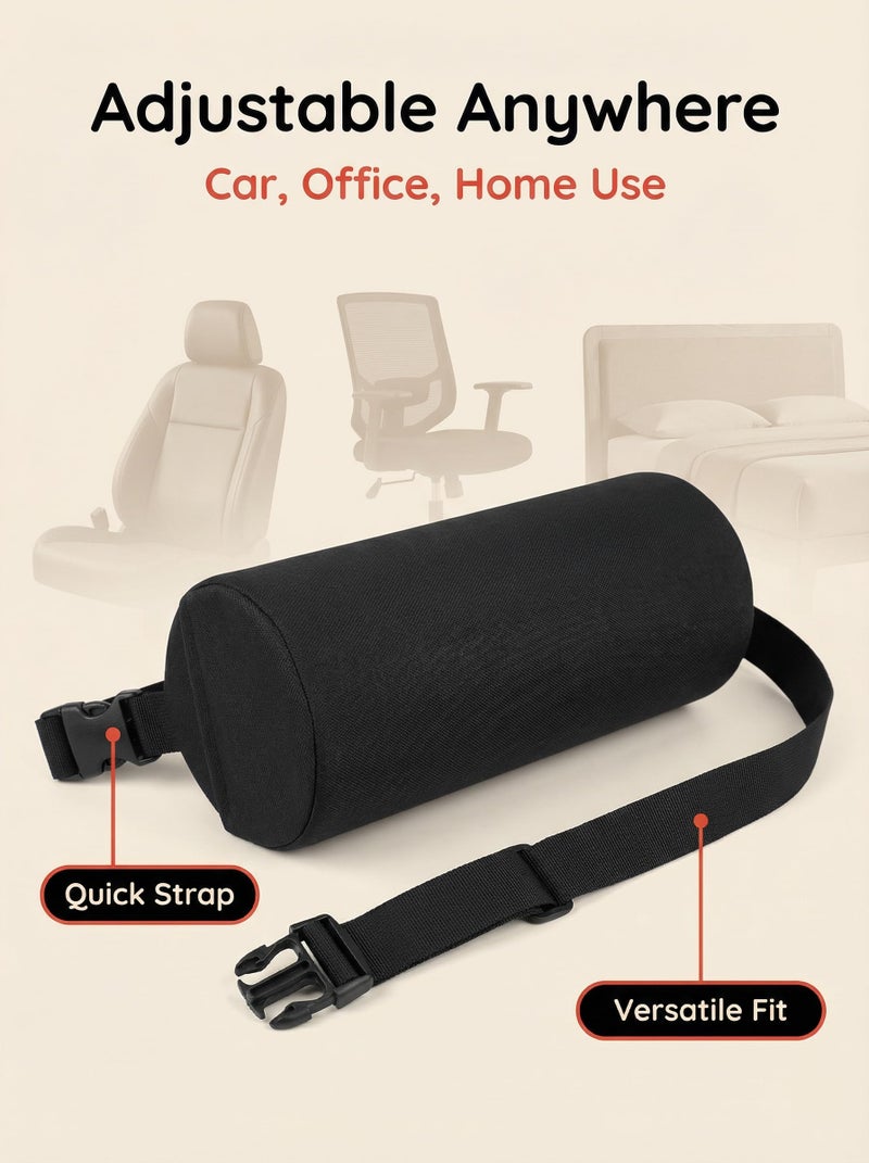 MIDLADE Lumbar Pillow, Lumbar Support Pillow for Office Chair & Car, Have Ajustiable Strap & Washable Cover, 11 Inch Lower Back Support for Office chair, Car, Bed Back Pain Relief & Posture Correction - Image 4