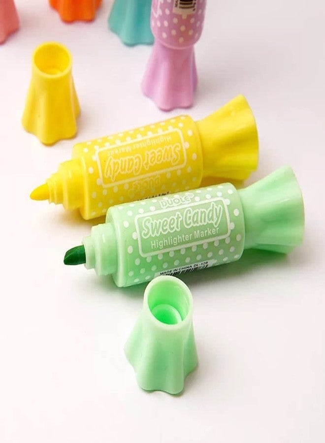 Ayat Retail|Quirky Pastel Candy Theme Double Tip Highlighters|Set Of 6 Double Sided Pens|Chisel Tip Fine Grip Marker|Ideal Gifts For Stationery Hoarders & Kids|Party Return Gifts For Girls-Assorted - Image 3