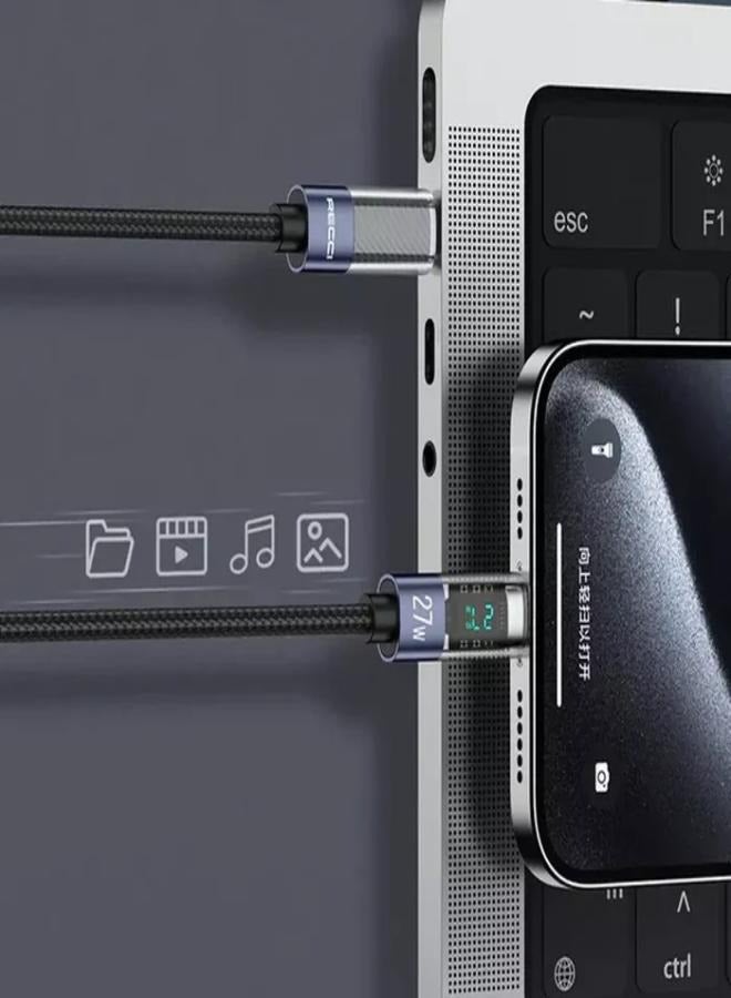 ريتشي كابل شحن سريع Recci Crystal USB-C إلى Lightning بطول 1.2 متر - Image 4