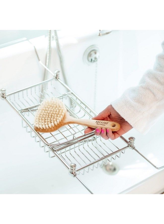 SHASH منذ 1869 فرشاة جسم مصنوعة يدويًا في ألمانيا من شعر الخنزير 100% تقشر البشرة بلطف للحصول على بشرة أكثر نعومة وسلاسة فرشاة جافة لتقشير الجسم تعزز الدورة الدموية للحصول على توهج صحي - Image 3