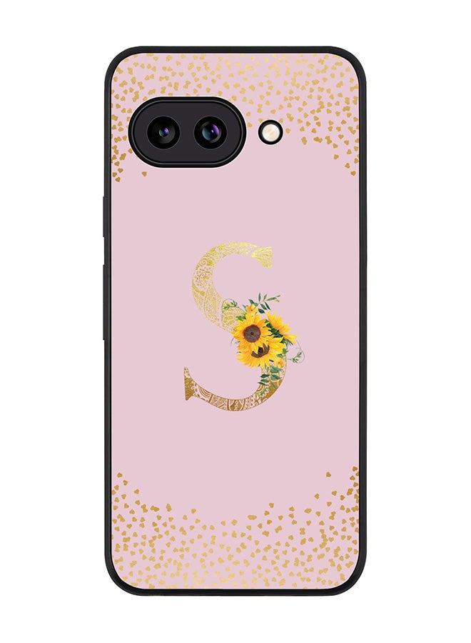 Stylizedd For Google Pixel 9a Case,Slim fit Camera Protection, Shockproof Thin Phone cover  - Custom Floral Monogram - S  (Pink )